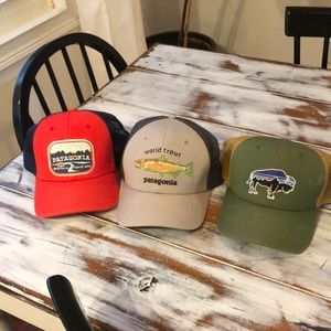 3 Patagonia snap back trucker hats